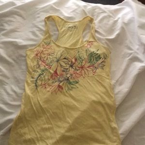 Yellow tank top with flower print! Never worn!